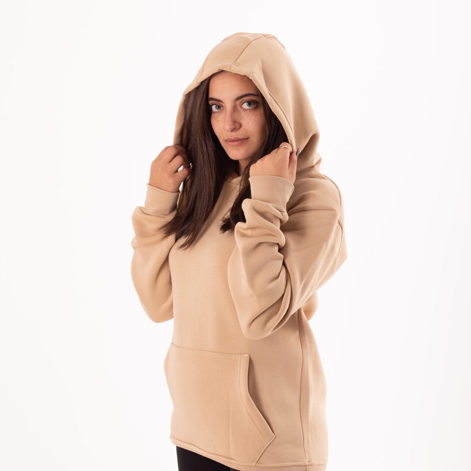 beige basic hoodie