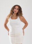 Buckle Strap Ribbed Tank Top – black-01